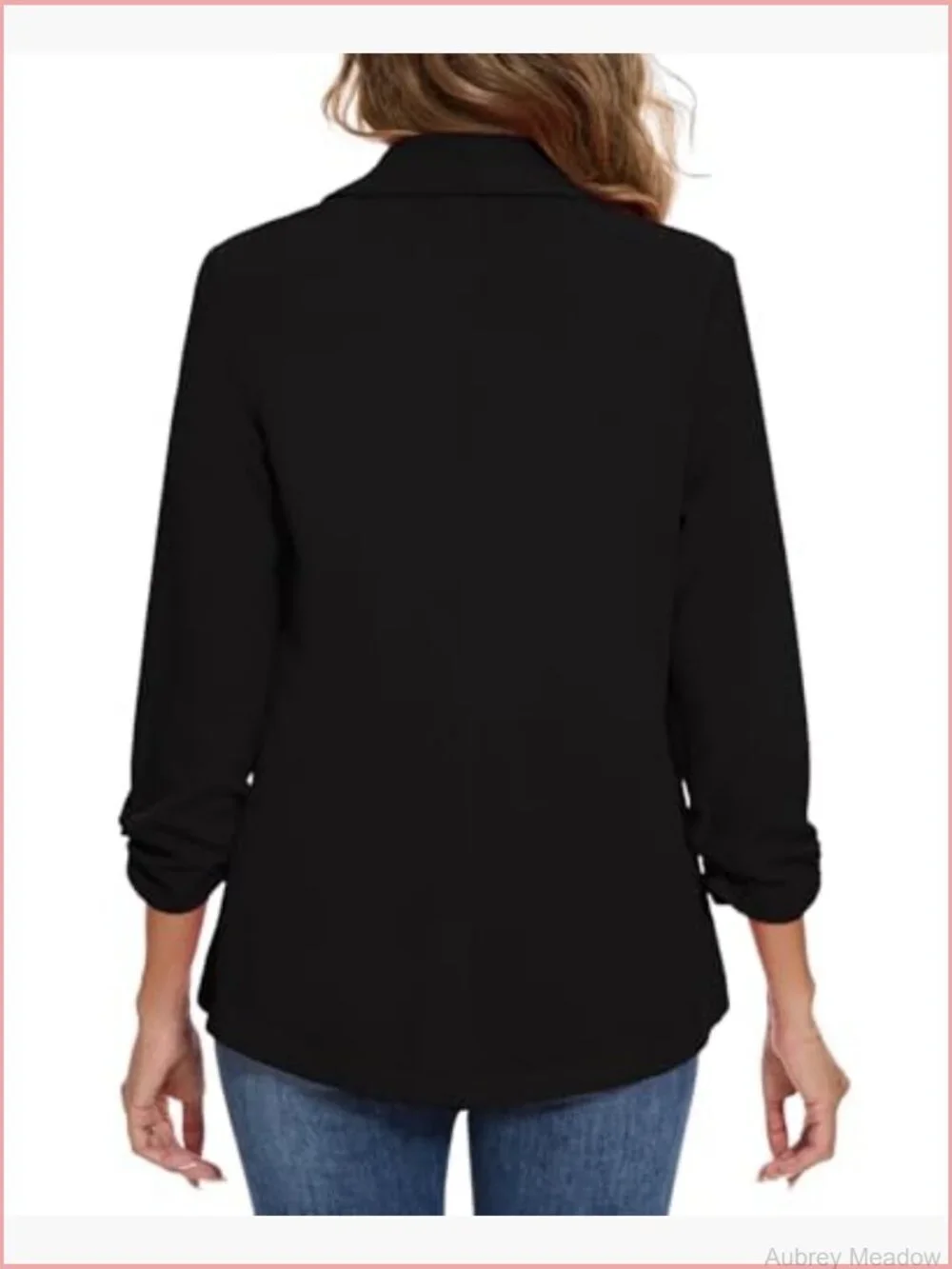 Women's Casual Open Front Blazer Shawl Lapel 3/4 Sleeve Office Lightweight